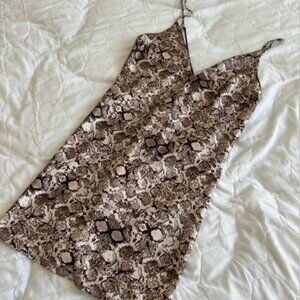 Victoria's secret snake skin slip satin dress summer mob wife glam party